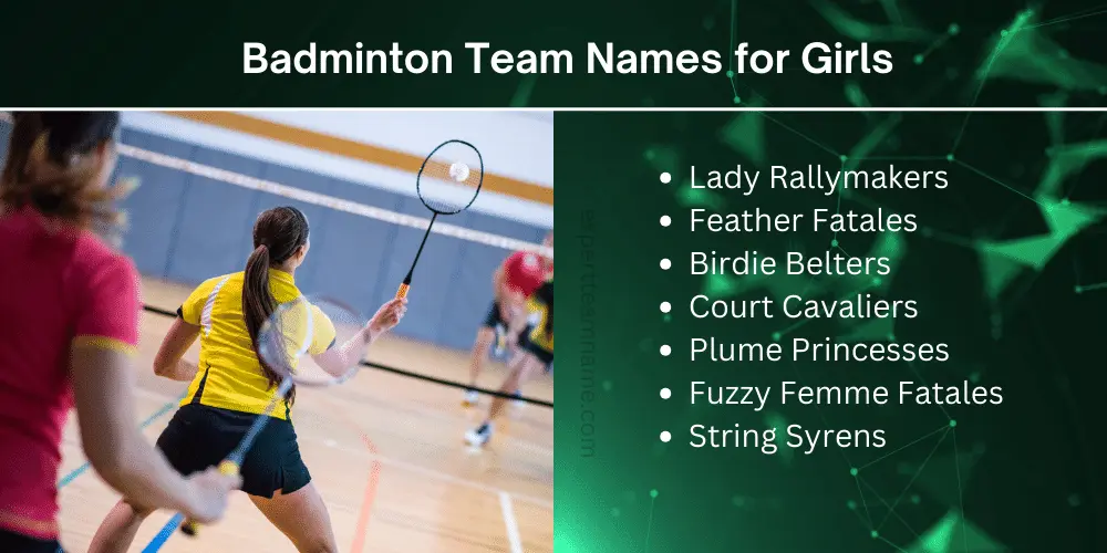 300+ Best Badminton Team Names to Smash the Competition 6 Badminton Team Names for Girls