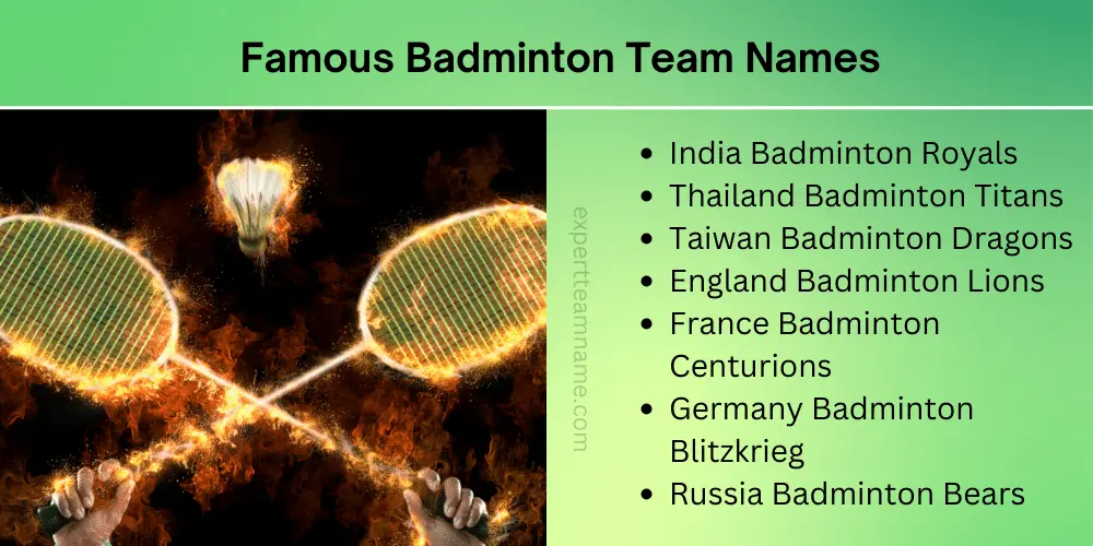 300+ Best Badminton Team Names to Smash the Competition 5 Famous Badminton Team Names