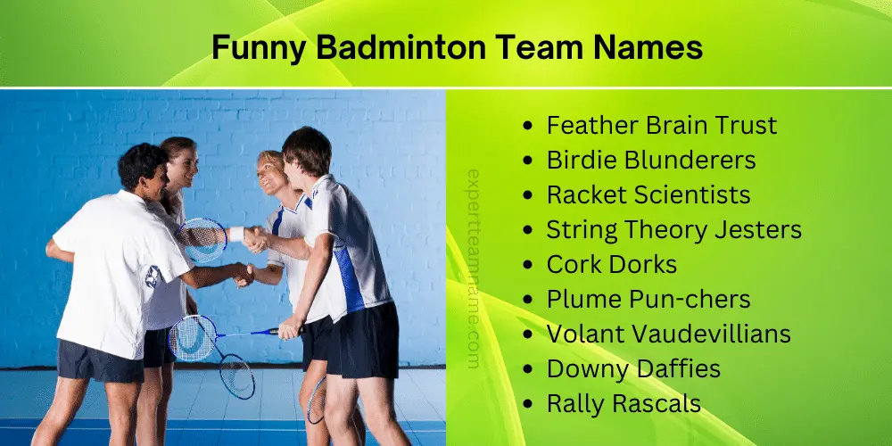 300+ Best Badminton Team Names to Smash the Competition 4 Funny Badminton Team Names