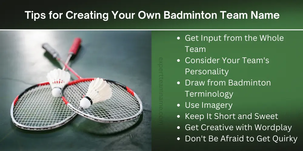 300+ Best Badminton Team Names to Smash the Competition 8 Tips for Creating Your Own Badminton Team Name