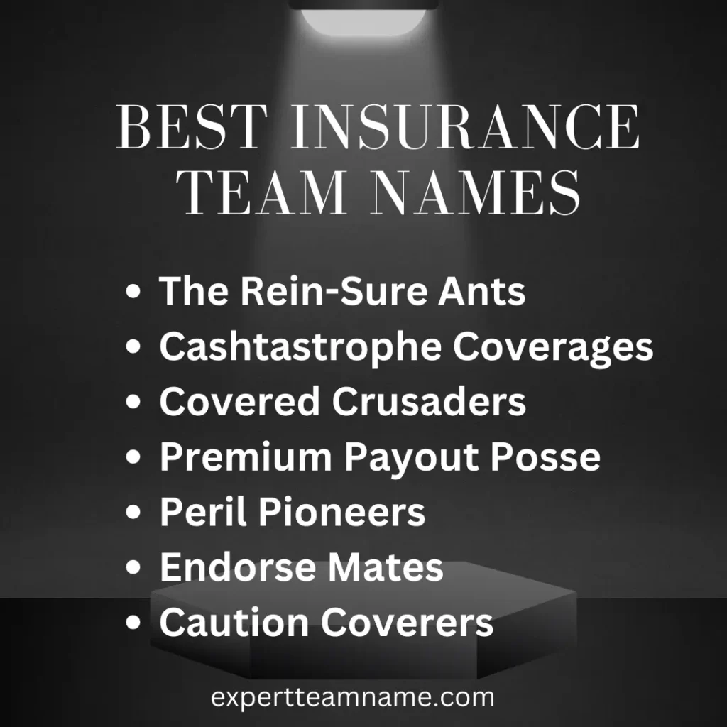 Insurance Team Names: 280+ Funny & Creative Ideas 4 best insurance team names