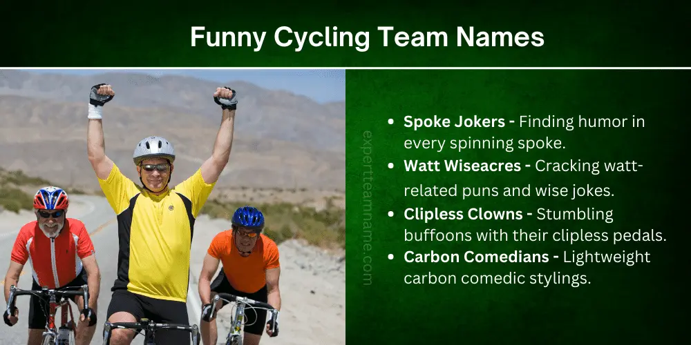 200+ Creative Cycling Team Names: Ideas and Inspiration 3 Funny Cycling Team Names