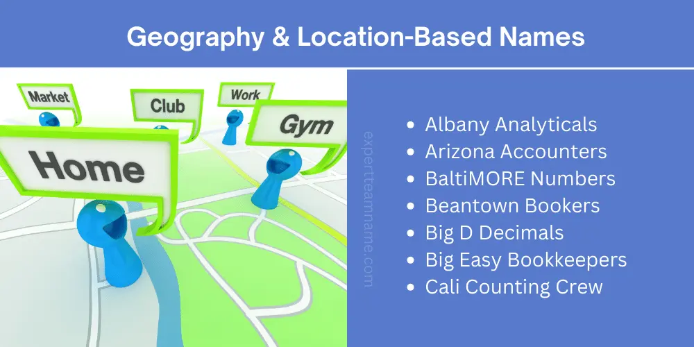 Accounting Team Names – Fun, Professional & Creative Ideas 6 Geography & Location-Based Names