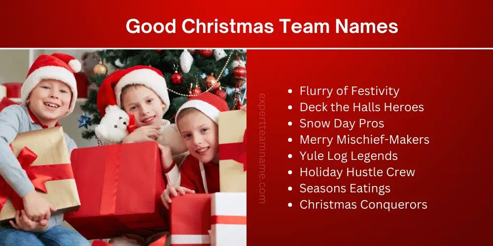 Christmas Team Names, Catchy Funny, Unique & Festive Ideas 3 Good Christmas Team Names