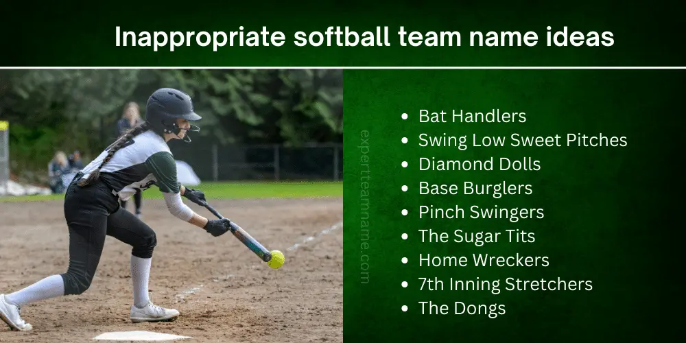 509 Best Softball Team Names Stand Out on the Field! 4 Inappropriate softball team name ideas
