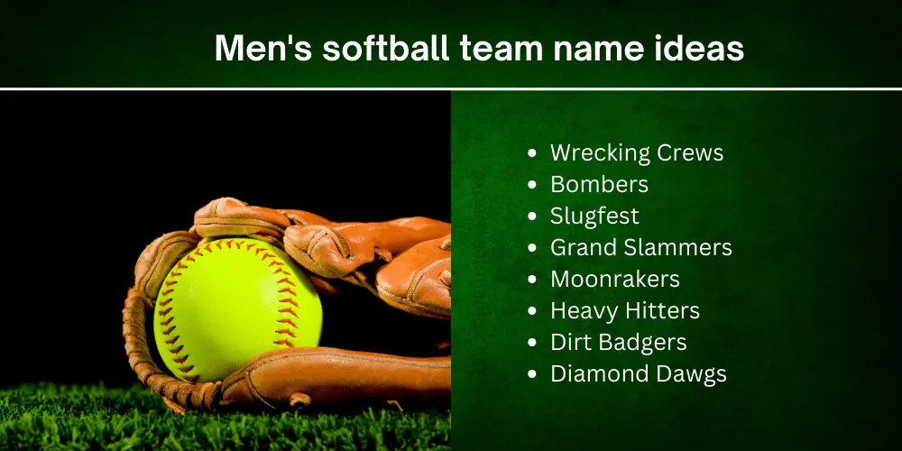 509 Best Softball Team Names Stand Out on the Field! 2 Men's softball team name ideas