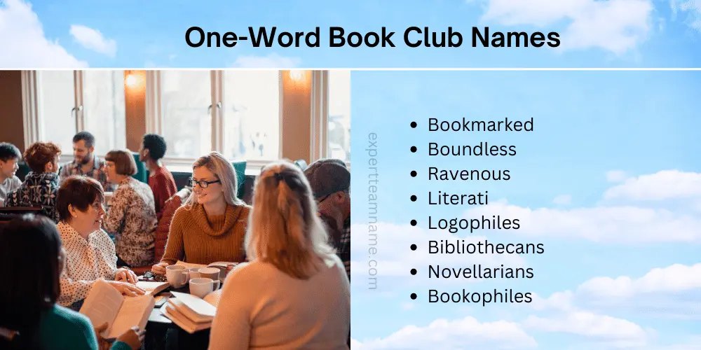 350 Brilliant Book Club Names to Inspire Your Literary Group 5 One-Word Book Club Names