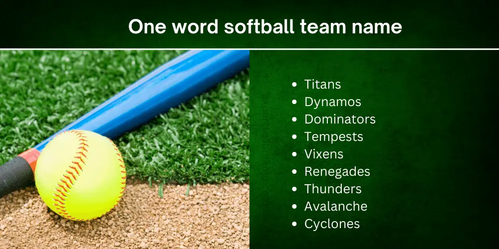 509 Best Softball Team Names Stand Out on the Field! 5 One word softball team name