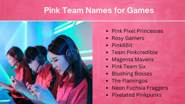 Pink Team Names: 265 Catchy Cute, Funny, Cool & For Games 3 Pink Team Names