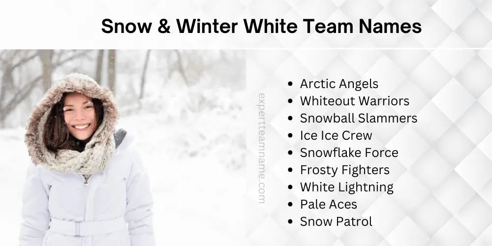 White Team Names: 302+ Cool, Funny, and Unique Ideas 3 Snow & Winter White Team Names