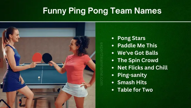 150 Ping Pong Team Names: Funny, Cool & Catchy Ideas 2 Funny Ping Pong Team Names