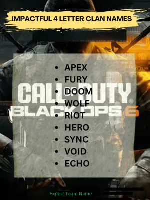 300+ Clan Names For COD: Elevate Your Squad's Identity 4 Impactful 4 Letter Clan Names
