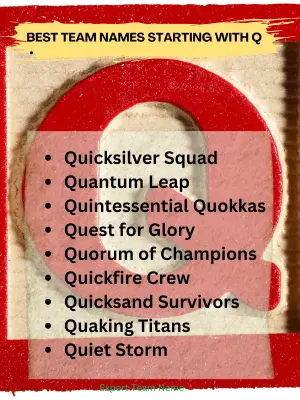 360 Team Names Starting with 'Q' for Every Occasion 2 Best Team Names Starting with Q