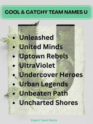 Team Names Starting with U: Spiritual Insights Inside 2 Cool & Catchy Team Names U