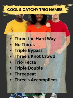 512+ Trio Names: Perfect Ideas for 3-Person Teams 8 Cool & Catchy Trio Names
