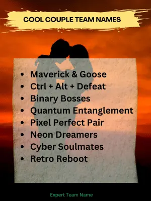 313 Best Couple Team Names: Ultimate List for Every Occasion 5 Cool Couple Team Names
