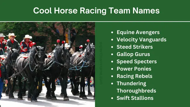 199 Horse Racing Team Names: Best, Funny, Cool & Creative 3 Cool Horse Racing Team Names