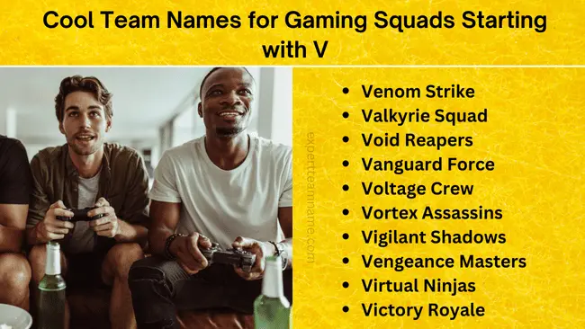 250 Team Names Starting with V: A Complete Guide 5 Cool Team Names for Gaming Squads Starting with V