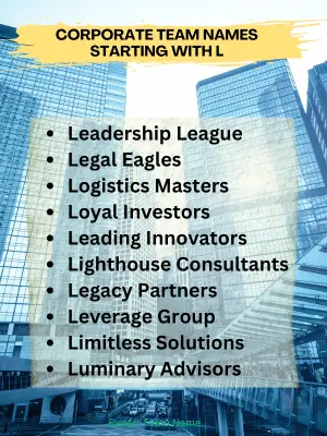 270+ Creative Team Names Starting with L for Every Group 4 Corporate Team Names Starting with L