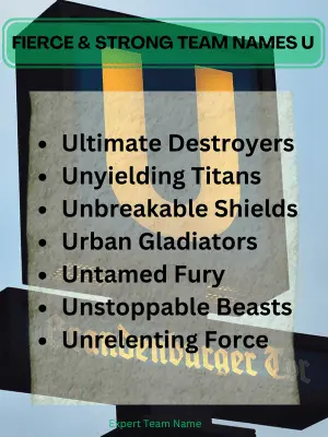 Team Names Starting with U: Spiritual Insights Inside 4 Fierce & Strong Team Names U