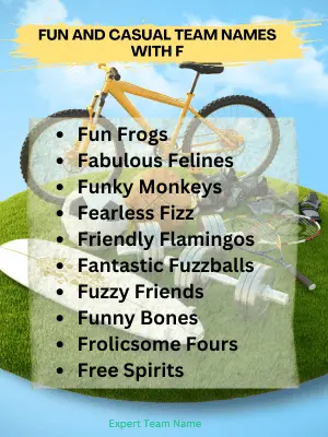 231 Team Names Starting With F – Fun & Unique Ideas 4 Fun and Casual Team Names With F