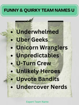 Team Names Starting with U: Spiritual Insights Inside 3 Funny & Quirky Team Names U