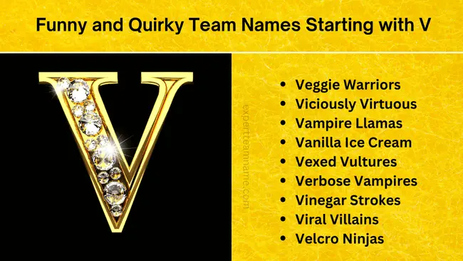 250 Team Names Starting with V: A Complete Guide 3 Funny and Quirky Team Names Starting with V