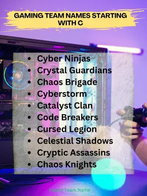 333 Creative & Cool Team Names Starting with C | Ultimate List 4 Gaming Team Names Starting with C