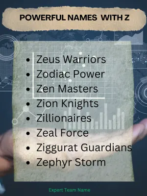 50 Team Names Starting with Z | Creative & Powerful Ideas 3 Powerful Team Names Starting with Z