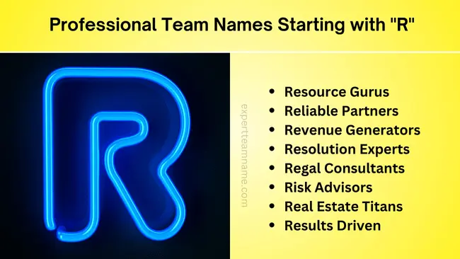 160+ Team Names Starting with "R" – The Ultimate Guide 3 Professional Team Names Starting with R