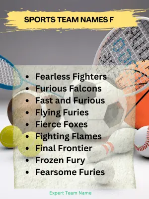 231 Team Names Starting With F – Fun & Unique Ideas 2 Sports Team Names F