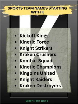 260+ Team Names Starting with K: Creative & Catchy Ideas 4 Sports Team Names Starting with K