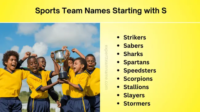320+ Creative and Unique Team Names Starting with S 2 Sports Team Names Starting with S