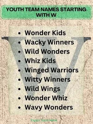 300 Team Names Starting with W - Creative Ideas for Every 3 Youth Team Names Starting with W