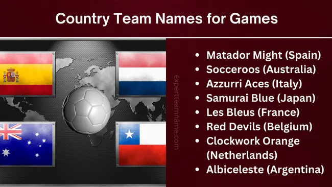 Country Team Names: Ultimate List for Games, Work & Fun 2 Country Team Names for Games