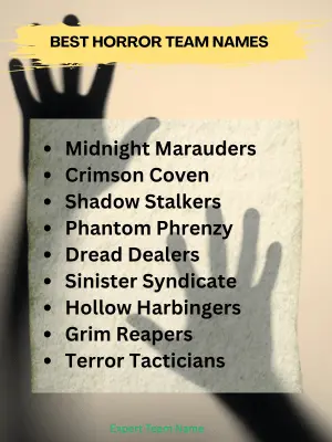 199 Horror Team Names: Guide for Every Spooky Occasion 2 Best Horror Team Names