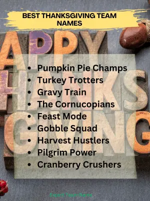 199 Thanksgiving Team Names for Fun & Festive Gatherings 2 Best Thanksgiving Team Names