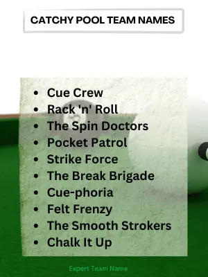 360+ Pool Team Names: The Ultimate List for Every Squad 7 Catchy Pool Team Names