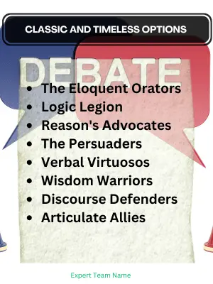 160 Debate Team Names: Inspire Your Team to Victory 2 Classic and Timeless Options