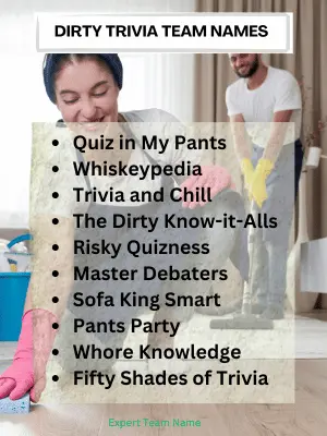 288 Dirty Team Names That Will Shock and Amuse Your Crew 4 Dirty Trivia Team Names