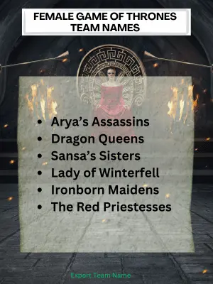 99 Game of Thrones Team Names – Unleash Your Inner Warrior 3 Female Game of Thrones Team Names
