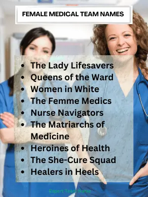 267+ Best Medical Team Names for Every Healthcare Group 4 Female Medical Team Names