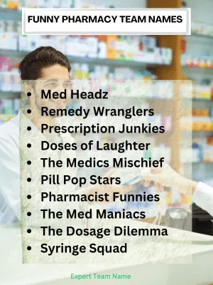 260 Best Pharmacy Team Names to Inspire Your Next Group 3 Funny Pharmacy Team Names