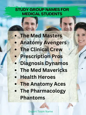 465 Best Study Group Names for Students & Professionals 6 Study Group Names for Medical Students