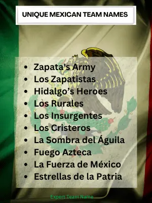 130 Mexican Team Names: The Best, Funniest, and Most Creative 4 Unique Mexican Team Names