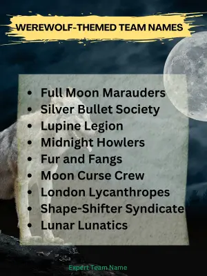 199 Horror Team Names: Guide for Every Spooky Occasion 4 Werewolf-Themed Team Names