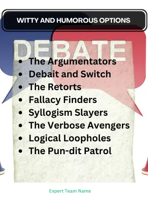 160 Debate Team Names: Inspire Your Team to Victory 4 Witty and Humorous Options