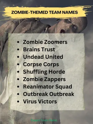 199 Horror Team Names: Guide for Every Spooky Occasion 3 Zombie-Themed Team Names