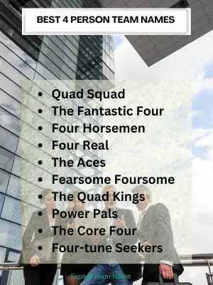 4 Person Team Names: Discover Fun and Innovative Ideas 2 Best 4 Person Team Names