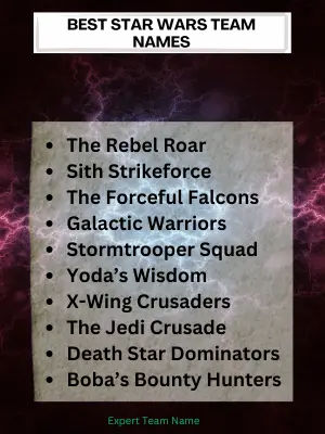 177 Epic Star Wars Team Names for Every Squad! 2 Best Star Wars Team Names